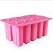 10-Cavity Frozen Ice Cream Pop Mold Silicone Popsicle Maker Lolly Mould with Cover Lid +12 Sticks