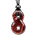 Infinity Magic Powers Knot Lucky Charm Evil Eye Protection Amulet Red Tiger Eye Gemstone Pendant Necklace