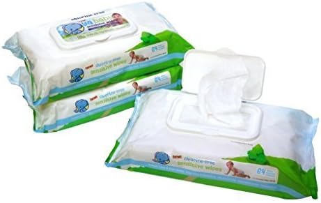 Ya Baby Sensitive Wipes, Face, Hand &amp; Baby Wipes, Fragrance Free, Chemical Free + Shea Butter, Aloe, 192 Count (Pack of 3)