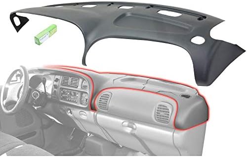 Graphite Grey Molded Plastic Dash Pad Cover Overlay Fits 98-02 Dodge Ram Trucks