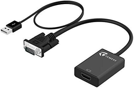 TEMEXE VGA TO HDMI Output 1080P HD Audio HDTV TV AV Video Cable Convert Adapter