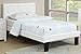 Poundex PU Upholstered Platform Bed, Twin, White
