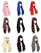 COSYMAY Black Wig with Bangs Synthetic Cosplay Women Wig 26 inch Long Wavy Curly Full Wig Glueless Heat Resistant Halloween Party Wig
