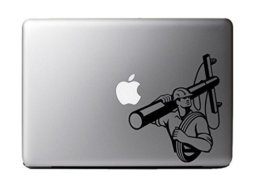 Powerline Technician Black Vinyl Decal Sticker for 13" Macbook Apple Laptop Computer