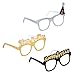 Amosfun Happy New Year Eyeglasses Fancy Decorative Eyeglasses Celebration Party Favor for 2020 New Year's Eve Party