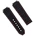 24MM ALLIGATOR LEATHER RUBBER BAND STRAP CLASP FOR HUBLOT H BIG BANG BLACK RED S