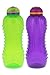 Sistema Lunch Twist 'n' Sip Water Bottle, Green/Purple, 15.5 oz