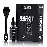 BEARDLY Beard Growth Kit - .2MM Derma Roller w/ Beard Oil for Facial Hair Growth for Men - Grooming Tool to Help You Grow a Beard - Facilitate New and Old Hair Growth