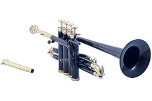 SCEXPORTS New Piccolo Trumpet Key Bb Free Hard Case & MouthPiece (Black Brass)