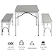Giantex Aluminum Folding Camping Table Outdoor Portable Picnic Suitcase Table Set w/Bench 4 Seat, Silver-36 L