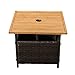 SunLife Patio Umbrella Base Stand, Outdoor Side Table with Umbrella 1.5 inches Hole PE Resin Wicker