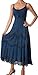 Sakkas Stonewashed Rayon Embroidered Adjustable Spaghetti Straps Long Dress