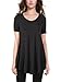 BaiShengGT Women's V-Neck Short Sleeve Flared Tunic Top X-Large Solid Black