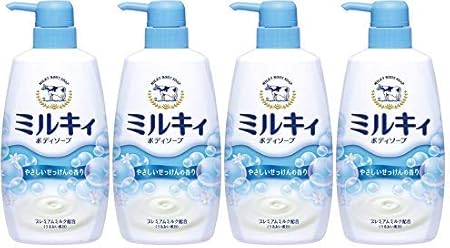 Amazon まとめ買い ミルキィボディソープ やさしいせっけんの香り ポンプ 550ml 4個 ミルキィ フェイスパック 通販