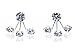 Quan Jewelry Elegant Handmade Cubic Zirconia Stud Earrings, Ear Jacket 2 in 1 CZ Push Back Stud & Jacket Earrings Set, Handmade Best Gifts for Her