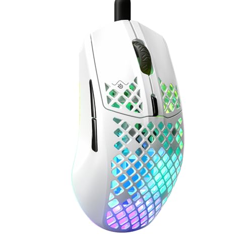 SteelSeries Aerox 3 - RGB Gaming-Mouse mit Öffnungen in der Oberfläche - Federleichtes, wasserabweisendes Design - Optischer TrueMove Core-Sensor mit