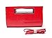 ilishop Women's Classic Crocodile Pattern Faux Leather Metal Grip Clutch (Red)