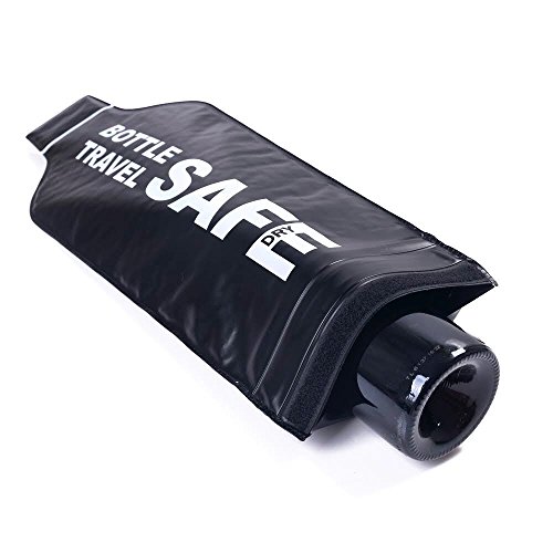 Travel Safe Wine Bottle Protector Bags (4 Black Sleeves) Reusable