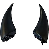 Dark Gothic Devil Horns Ghost Hairpin Edge Hair clips Skull Butterfly Bat Ear Costume Halloween Cartoon Hair Accessories (Black Devil Horns)