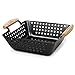 Camerons Grill Basket- Non-Stick BBQ Barbecue Grilling Wok w Heat-Resistant Handles for Meat, Vegetables, and Seafood