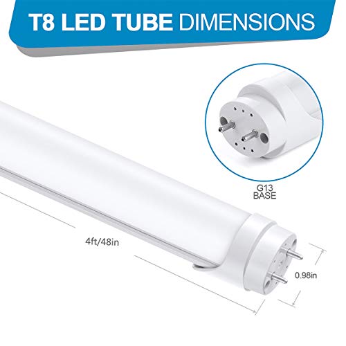CNSUNWAY LIGHTING 4 Foot T8 LED Tube Light, 22W, 2400LM, 5000K Daylight, Dual-Ended Power, Ballast Bypass, 48" Fluorescent Light Bulbs Replacement-25 Pack