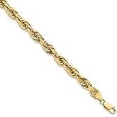 The Black Bow Men's 7mm 14k Yellow Gold Hollow Rope Chain Necklace