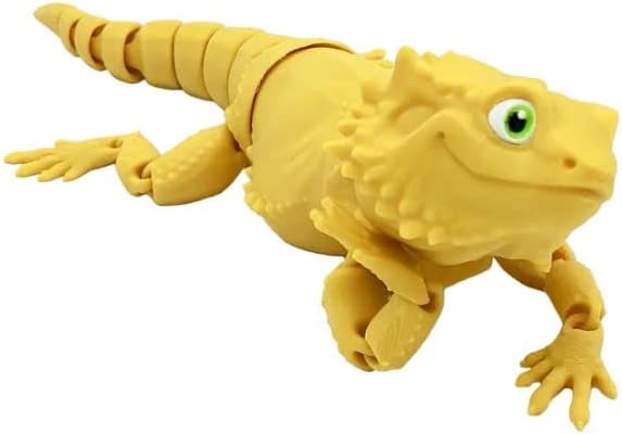 Mixed Media - 3D Printed Articulated Flexi Bearded Dragon Fidget Toy - Full Color