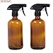2 Empty Amber Spray Bottle(16oz Each) Glass Refillable Cosmetic Containers For Essential Oils,Liquid Cleaning Solutions,Mist Plants With Duty Multi-Role-Mist And Stream Settings Nozzle