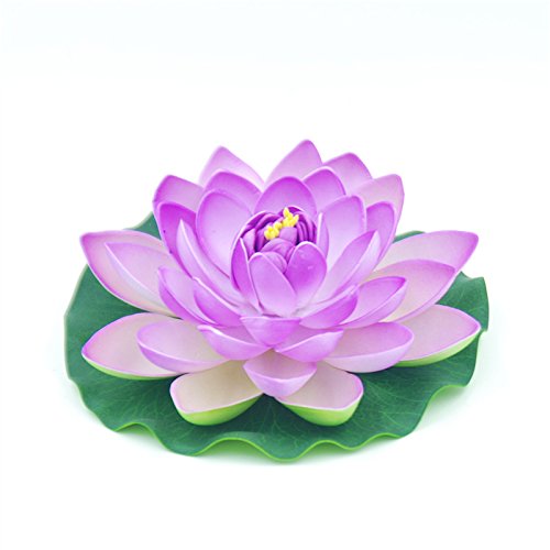 Peach - Floating Water Lotus - Pond Decor Water Lily Foam Flower Artificial Pond Plants 4 Pcs