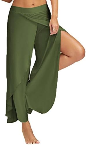 Womens Yoga Pants,YKA,Girl Sexy Waist Loose Wide Leg Casual Pants Trousers Leggings For Ladies (XXXL, Army Green)