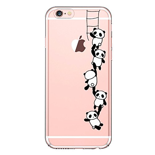 Case for iPhone 6 6S ,Wouier Thin Case Cover TPU Rubber Gel 4.7" , Transparent Clear Back Case, Soft Silicone-Panda pattern (11) - Thumbnail 7