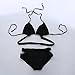 Nulibenna Bandage Halter Push Up Cross Criss Cut Out 2 Piece Bikini Swimsuit Black XL