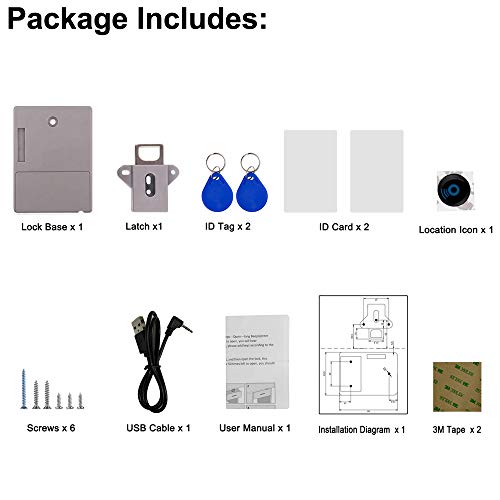 WOOCH Electronic Lock, Hidden DIY RFID Lock with USB Cable for