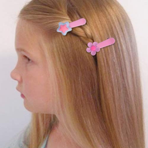 30pc hair clips for girls,materasu Pink Cartoon Animals Fruit Rainbow Cute Design Snap Clip Hair Accessories for Baby Grils Toddler Women