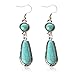 TS Women's Inlaid Turquoise Pendant Alloy Earrings (2.7 Inches)
