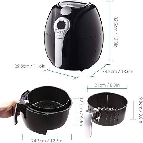 Air Fryer, VICOODA Electric Air Fryer 3.7Qt/3.5L 1400W, LED Display, Hot Air Fryer Oil-less Fryer for Home, Healthy Foods, 8-in-1 Cook Presets, Non Stick Fry Basket, Auto-timer & Temperature Controls