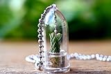 Buddha's Temple Terrarium Plant Necklace. Succulent Terrarium Gift.