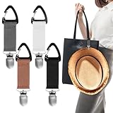 Nogeqi 4 Pcs Travel Hat Clip, Elastic Hat Clip for