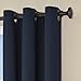 eclipse Microfiber Total Privacy Blackout Thermal Grommet Window Curtain for Bedroom (1 Panel), 42 in x 95 in, Navy