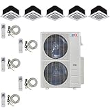 Five 5 Zone Ductless Mini Split Ceiling Cassette
