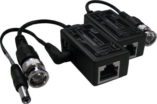 VIMVIP RJ-45 to BNC Converter Video Baluns with Power Connectors for Security CCTV Surveillance Camera