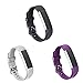 GinCoband 3PCS Fitbit alta HR bands,Replacement bands for Fitbit alta,Fitbit alta HR with Watch Buckle (Black+Purple+Gray, 3PCS Buckle Design)