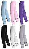 DoSmart 6 Pairs Cooler Arm Sleeves for Bike/Hiking/Golf (Black,White,Pink,Purple,Gray & Light Blue Color) UV Protection
