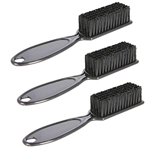 Midream 3Pcs Fade Brush Comb Scissors Cleaning Brush Barber Shop Hair Clipper Cleaning Brush (Black)