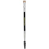 Bdellium Tools Professional Makeup Brush - Maestro Series 728 Double-ended Bent Lash Fan and Spoolie - With All-Vegan Synthetic Fibers, For Achieving Clean, Clump-free Mascara Application (Black, 1pc)