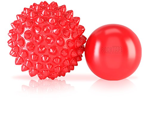 RockBalls Myofascial Release Balls, For Trigger Points & Mobility Exercises, Features Large Spikey Ball, Small Smooth Ball & Instruction Book, Set of 2