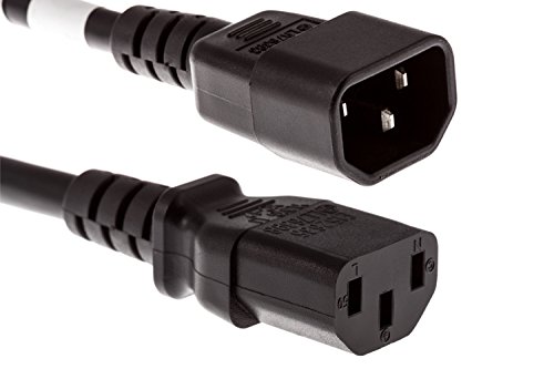 CablesAndKits Standard AC Power Cord, 10A/250V, 18 AWG, C14 to C13, (IEC-60320-C14 to IEC-60320-C13) 6 ft