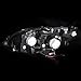 SPPC Projector Headlights Black Assembly Set Halo For Honda Civic - (Pair) Driver Left and Passenger Right Side Replacement Headlamp