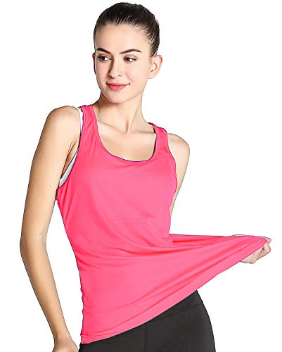 Fastorm Women's 3 Pack Running Tank Tops for Women Active Racerback Dry Fit Tank Top CBlue-NGreen-NPink S