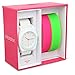 Xhilaration Womens Rubber Watch with White, Pink & Green Interchangeable Bands